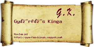 Gyárfás Kinga névjegykártya